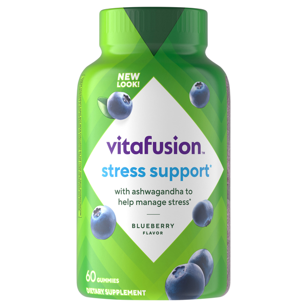 vitafusion Natural Ashwagandha Blueberry Flavor Gummies