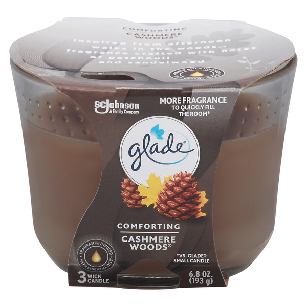 Glade Comforting Cashmere Woods 3 Wick Candle