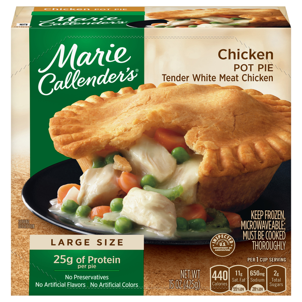 Marie Callender's Chicken Pot Pie 25g Protein Frozen Meal Large Size