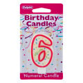 Culpitt Red Numeral Birthday Candle #6
