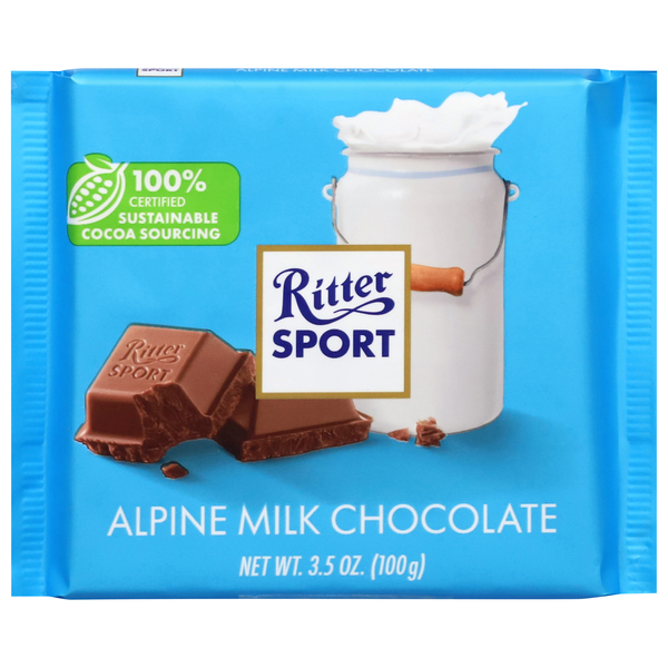 Ritter Sport Alpine Milk Chocolate Candy Bar