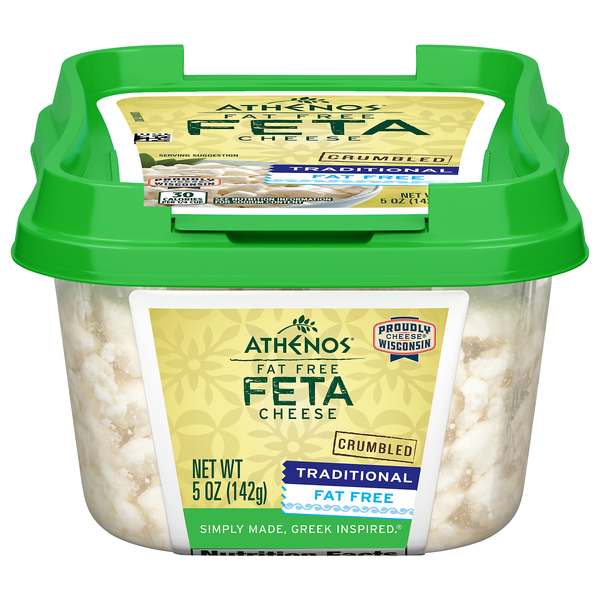 Athenos Traditional Fat Free Feta Cheese Crumbled