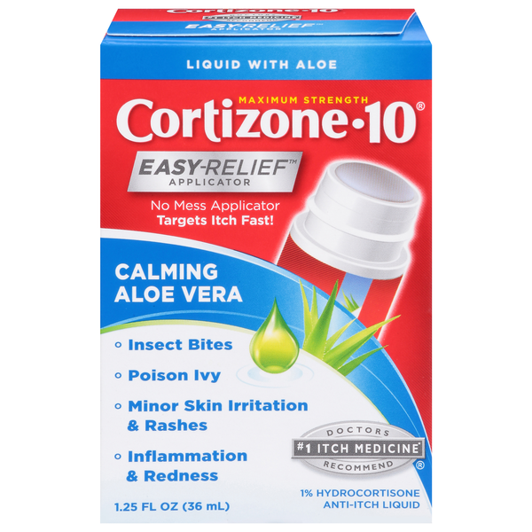 Cortizone-10 1% Hydrocortisone Anti-Itch Liquid with Aloe Maximum Strength
