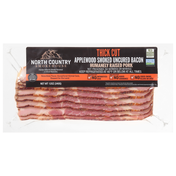 North Country Smokehouse Applewood Smoked Thick Cut Uncured Bacon Sliced