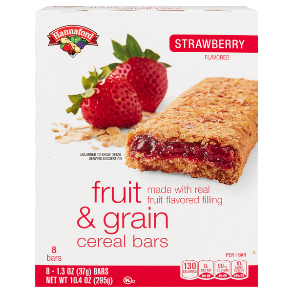 Hannaford Strawberry Fruit & Grain Cereal Bars - 8 ct