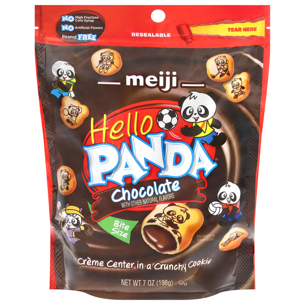 Meiji Hello Panda Bite Size Crunchy Shell Cookies with Chocolate Creme