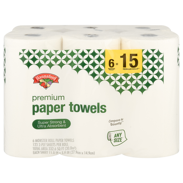 Hannaford Any Size Monster Roll 2-Ply Premium Paper Towels
