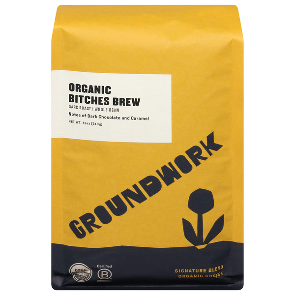 Groundwork Organic Bitches Brew Dark Roast Whole Bean Coffee