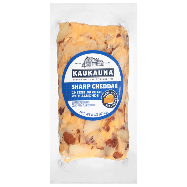 Kaukauna Sharp Cheddar Spreadable Cheese Log with Almonds