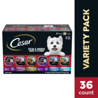 CESAR Steak & Chicken Lovers Variety Pack Adult Wet Dog Food - 36 ct