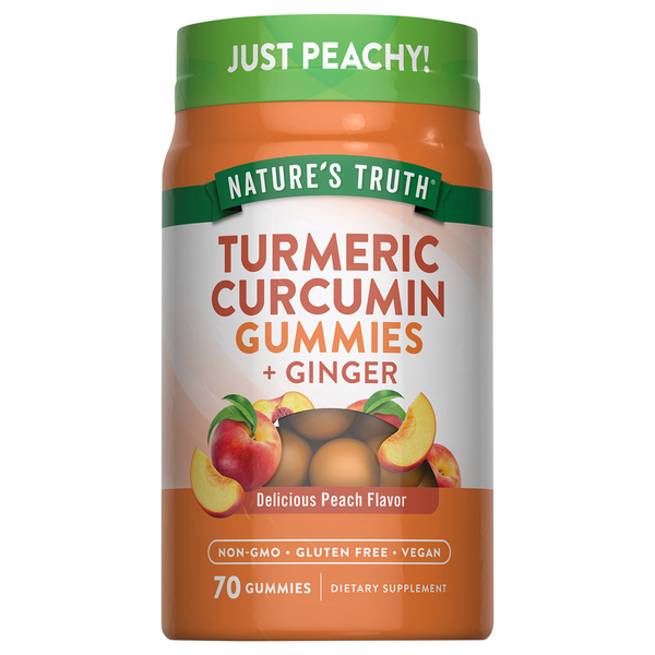 Nature's Truth Vitamins Turmeric Curcumin + Ginger Vegan Gummies