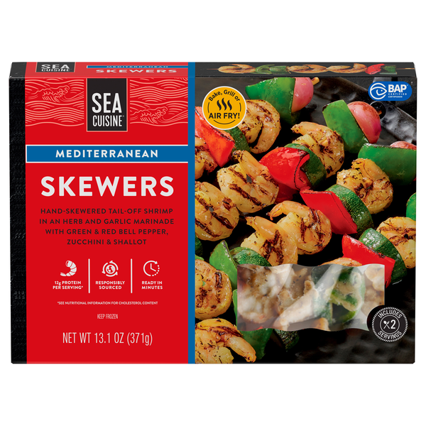 Sea Cuisine Mediterranean Shrimp Skewers Frozen