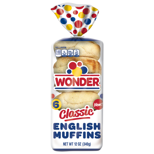 Wonder Classic Pre-Sliced English Muffins - 6 ct