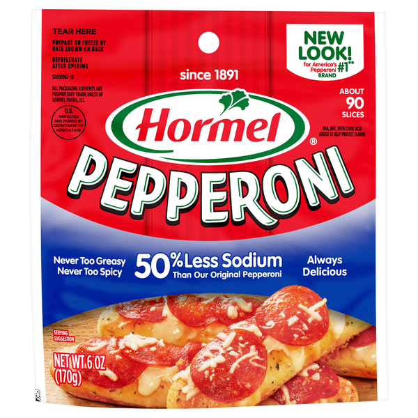 Hormel 50% Less Sodium Pepperoni Slices
