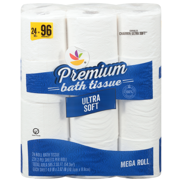 Stop & Shop Premium Ultra Soft Mega Roll 2-Ply Toilet Paper - 24 ct