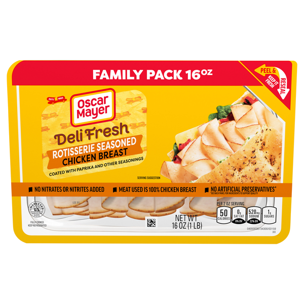 Oscar Mayer Deli Fresh Rotisserie Seasoned Chicken Breast Sliced Family Pk
