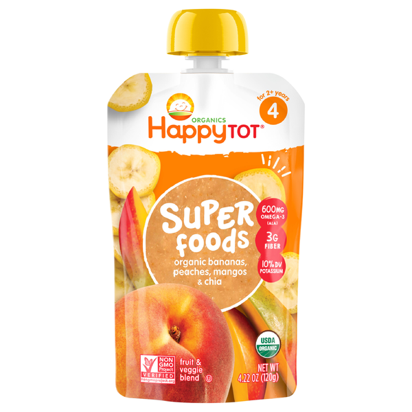 Happy Tot Organics Super Foods Banana Peach & Mango + Super Chia