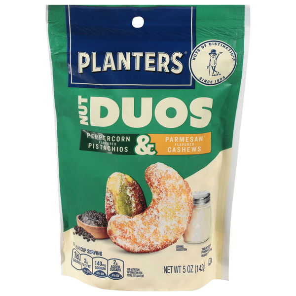 Planters Nut Duos Peppercorn Pistachios & Parmesan Cashews