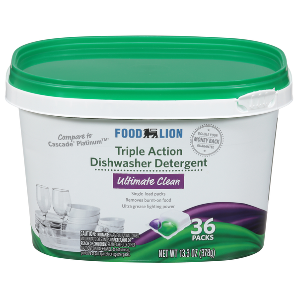 Food Lion Ultimate Clean Triple Action Dishwasher Detergent Packs - 36 ct