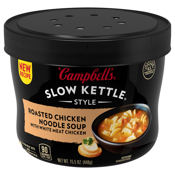 Campbell's Slow Kettle Roasted Chicken Noodle Soup Microwavable Bowl