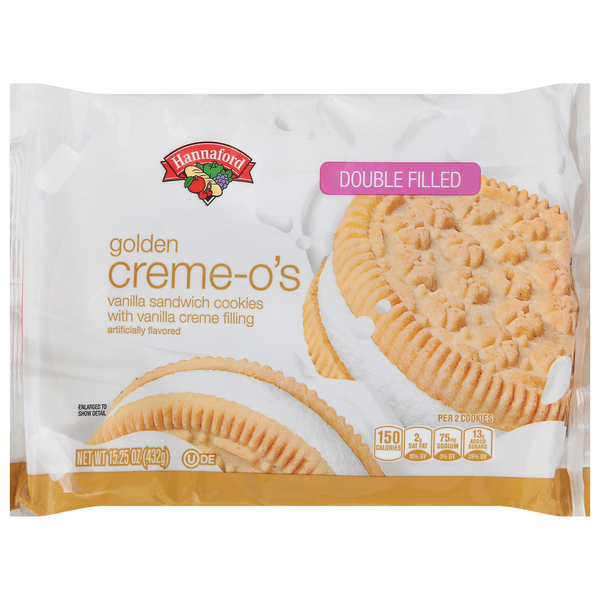 Hannaford Creme-O's Double Filled Golden Sandwich Cookies