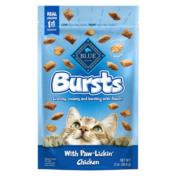 BLUE Bursts Natural with Paw-Lickin' Chicken Crunchy Cat Treats