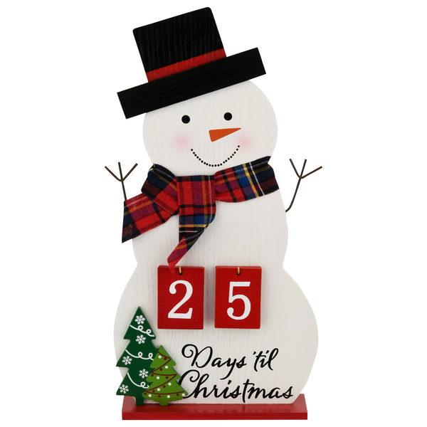 Smart Living Holiday Snowman Countdown Decor 25 Days 'Til Christmas