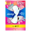 Always Radiant Teens Size 1 Unscented Regular Pads with Wings