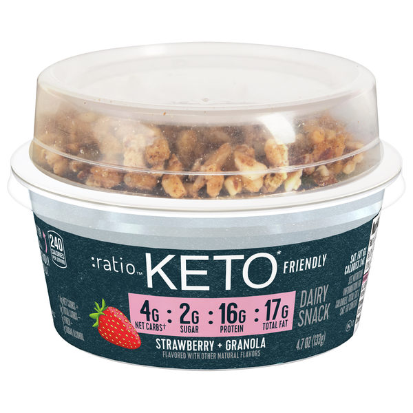 Save on ratio KETO Friendly Strawberry + Granola Dairy Yogurt Snack