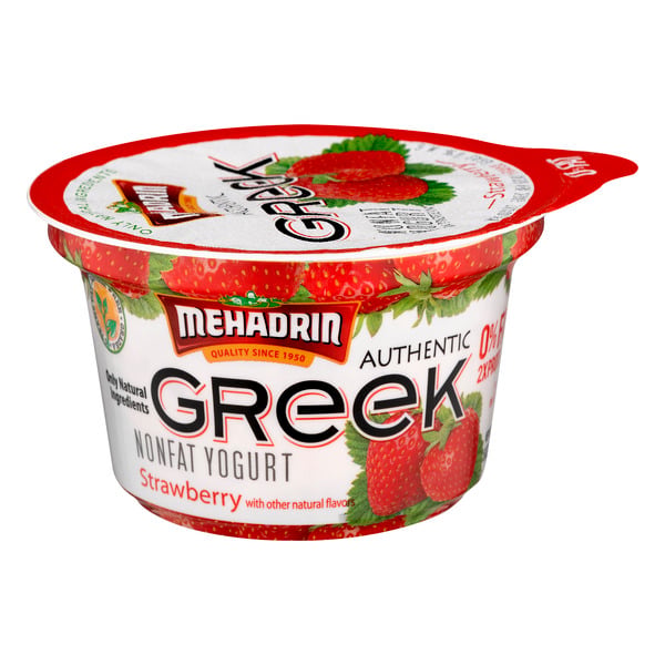 Mehadrin Non Fat Strawberry Greek Yogurt