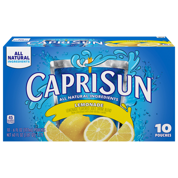 Capri Sun All Natural Lemonade Juice Drink Pouches - 10 pk