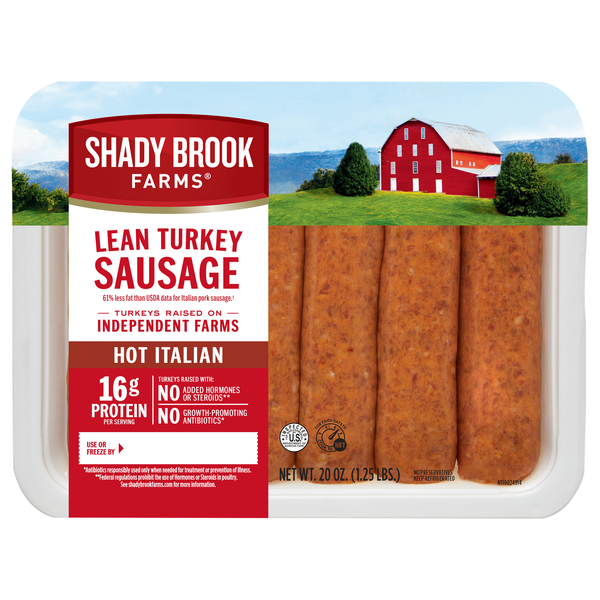 Shady Brook Farms Lean Hot Italian Turkey Sausage - 6 ct