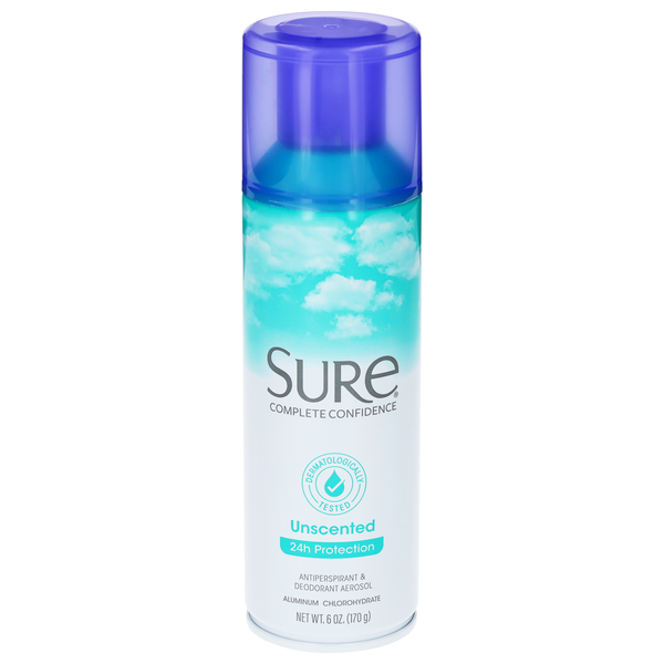 Sure Unscented Antiperspirant Deodorant Aerosol Spray