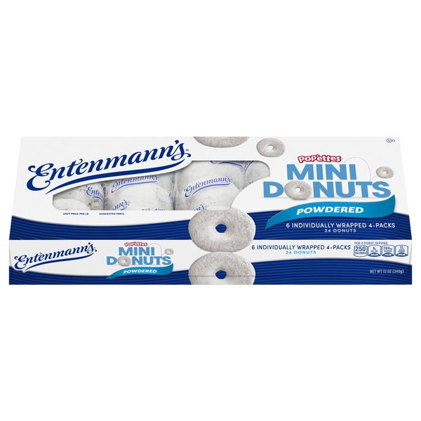 Entenmann's Mini Powdered Donuts Snack Packs 4 ea - 6 ct