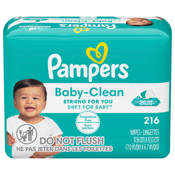 Pampers Fragrance Free Baby Wipes Pop-Top - 3 pk