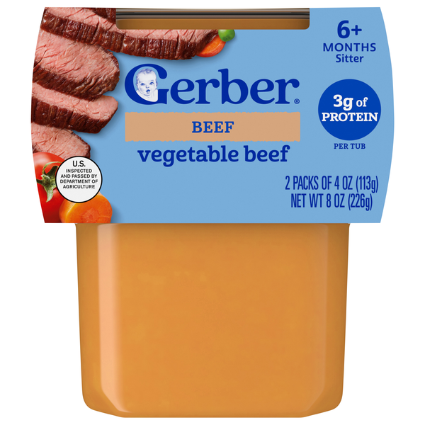 Gerber Mealtime 2nd Baby Food Vegetable Beef - 2 ct