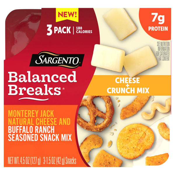 Sargento Balanced Breaks Monterey Jack Cheese & Ranch Snack Mix - 3 ct