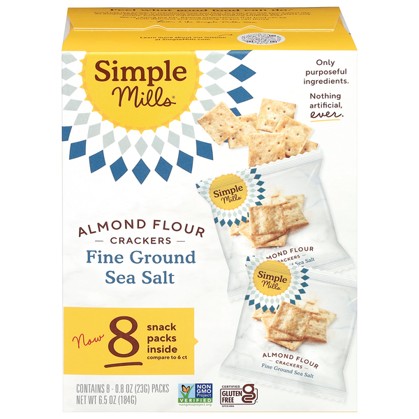 Simple Mills Almond Flour Fine Ground Sea Salt Crackers - 8 ct