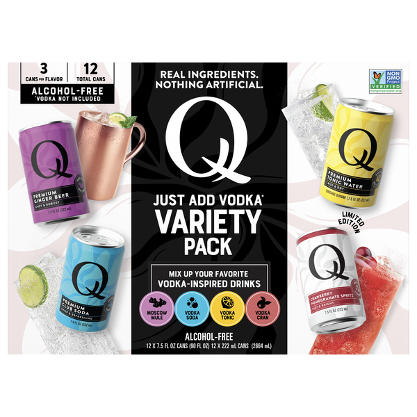 Q Mixers Vodka Mixers Variety Pack - 12 pk