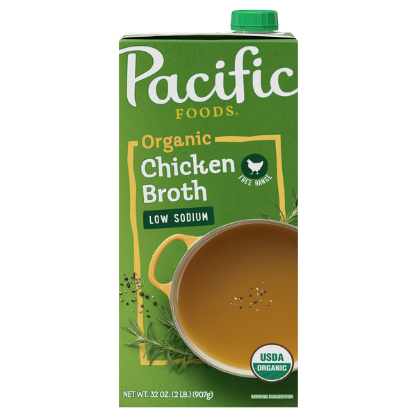 Save on Pacific Foods Chicken Broth Free Range Low Sodium Organic Order