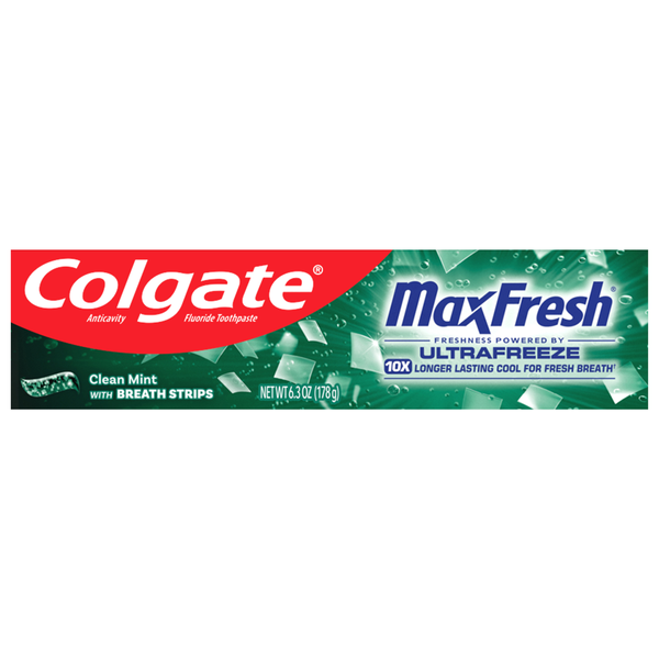 Colgate MaxFresh Whitening Toothpaste w/Breath Strips Clean Mint