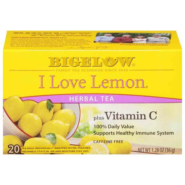 Save on Bigelow I Love Lemon Herbal Tea Bags Caffeine Free All Natural