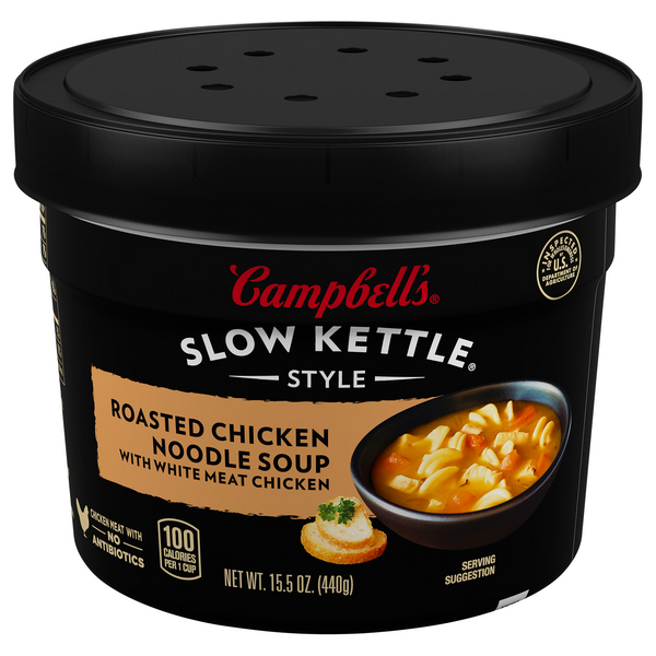 Campbell's Slow Kettle Roasted Chicken Noodle Soup Microwavable Bowl