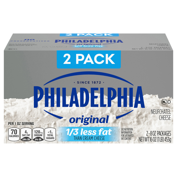 Philadelphia Neufchatel Cheese Brick 8 oz/2 ct