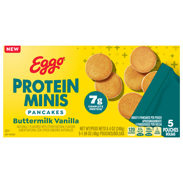 Eggo Protein Minis Buttermilk Vanilla Pancakes - 5 ct Frozen