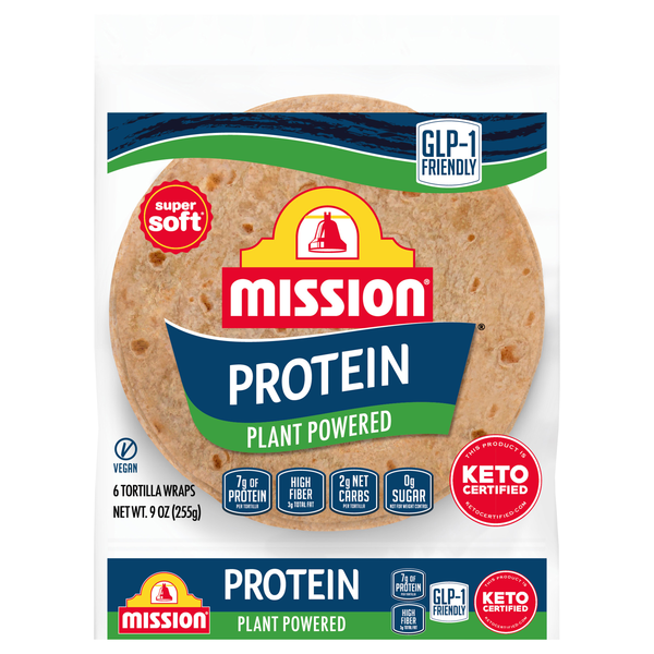 Mission Protein Plant Powered Super Soft Tortilla Wraps - 6 ct