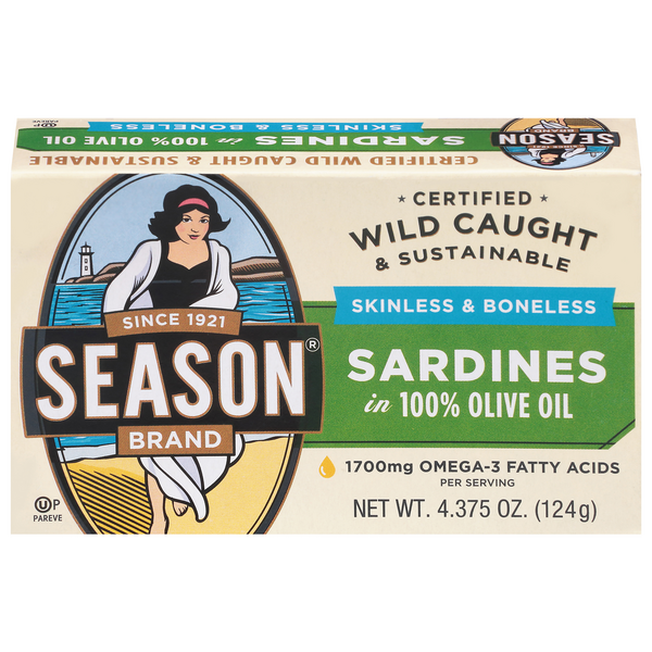 Season Wild Caught Boneless Skinless Sardines in Olive Oil