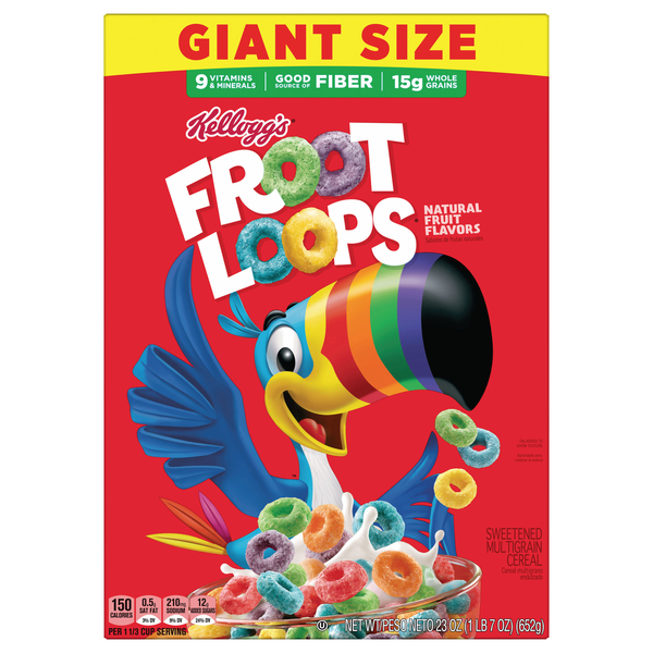 Froot Loops Fruit Flavor Multigrain Cereal Giant Size