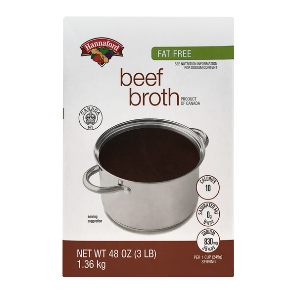 Hannaford Fat Free Beef Broth