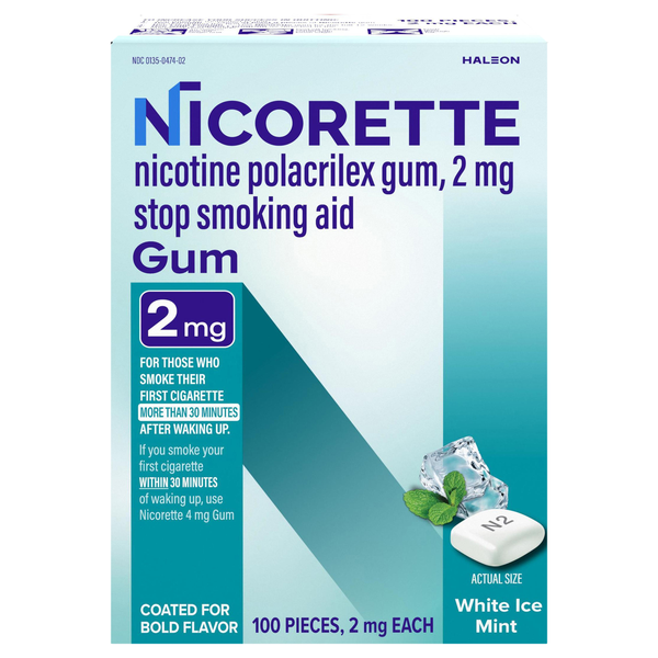 Nicorette 2 mg White Ice Mint Nicotine Gum